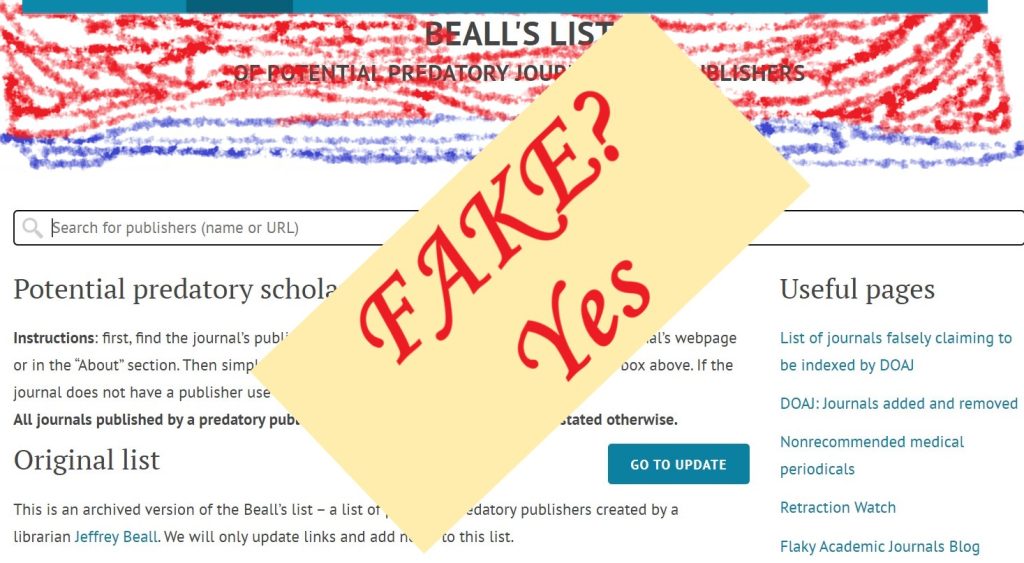 Beall's list: copy paste