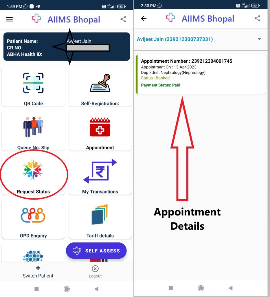 Appointment details: Online appointment in AIIMS Bhopal 