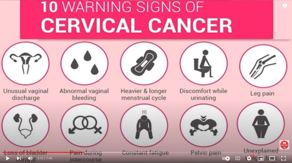 Warning signs of cervical cancer