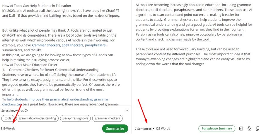 AI Tools Can Help Students in Education: text summarizer