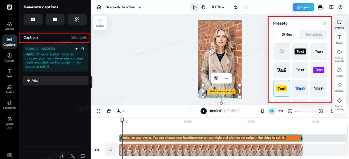 AI video captions